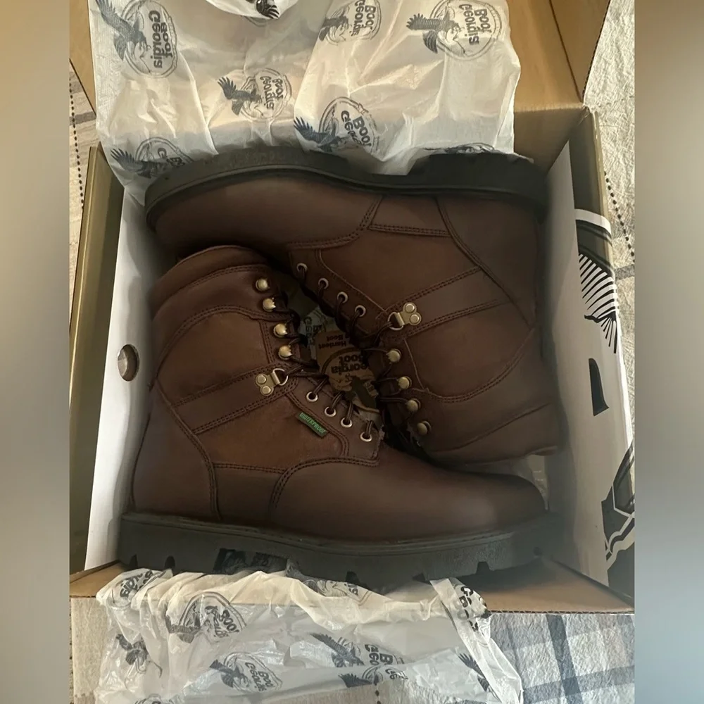 Georgia Boot Genuine Leather Brown Boots 11 1/2W (NWT)